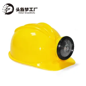 Yenilikler yetişkin plastik sarı madenci kask hafif inşaat sert şapka kostüm Prop