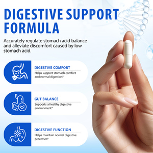 SOLOTREE Formule végétarienne sans OGM, capsules de bétaïne <span class=keywords><strong>HCl</strong></span> et pepsine, supplément d'enzymes digestives pour le soutien digestif et l'équilibre intestinal - Product Image 5