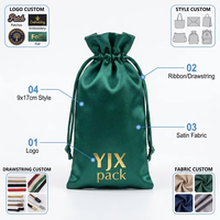 Sacs à cordon en satin de soie écologiques avec logo personnalisé, pochettes à bijoux, sacs cadeaux pour extensions de cheveux, perruques, maquillage, emballage promotionnel