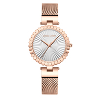 Jam Tangan Rose Gold Flower Stainless Steel Quartz dengan Mesin Quartz Jepang Asli 3Bar