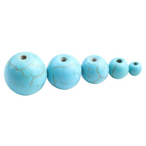ลูกปัดสีฟ้าเทอร์ควอยซ์ทรงกลมสำหรับทำเครื่องประดับ DIY วัสดุทำสร้อยข้อมือ ขนาดกลาง ผ่านการเคลือบด้วยอีพ็อกซี่เรซิ่น - Product Image 3
