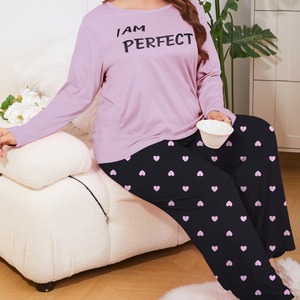 <span class=keywords><strong>Pigiama</strong></span> <span class=keywords><strong>Estivo</strong></span> da Donna Taglia Grande, Sottile, con Collo Tondo, Casual, Maniche Lunghe e Pantaloni, Abbigliamento da Casa - Product Image 4