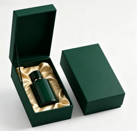 Ensemble de flacon noir raffiné et boîte cadeau de luxe, parfum haut de gamme dans un coffret cadeau, flacon noir minimaliste avec un emballage cadeau élégant