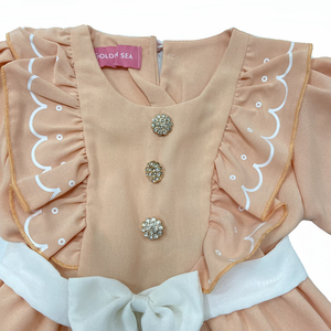 Vestido de Verano para Niña, Venta al por Mayor de Fábrica Jinhai, Vestido con Lazo en la Cintura y Encaje para Niñas - Product Image 5
