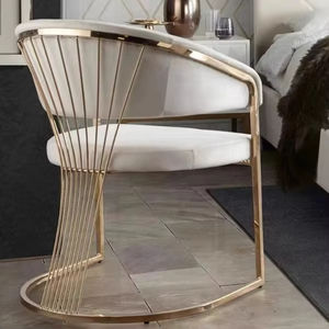 Chaise de salle à manger en velours nordique Meubles d'intérieur de luxe Fauteuils de restaurant Chaises de loisirs en <span class=keywords><strong>acier</strong></span> inoxydable doré pour salle à manger - Product Image 3