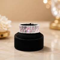 Gelang Wanita Mewah High-End Model Kotak Bunga Es Zirkon Bahan Kuningan Stylish Aksesoris Pesta Makan Malam Formal