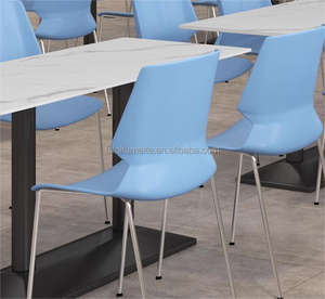 Luce di lusso fast food mobili per 4 persone tavolo tavolo <span class=keywords><strong>pranzo</strong></span> mensa cibo tavoli da <span class=keywords><strong>pranzo</strong></span> sedie di plastica per la caffetteria - Product Image 5