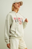 Sweat à capuche surdimensionné en coton pour femme, brodé sur mesure, col rond, tricoté, design de créateur, ensemble unisexe, personnalisation avec logo