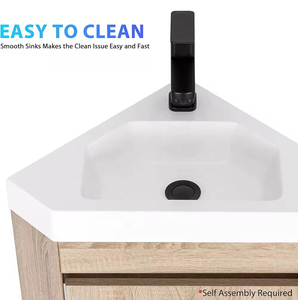 Muebles Mdf pequeño baño colgante armario <span class=keywords><strong>de</strong></span> pared baño flotante vanidad triángulo baño <span class=keywords><strong>esquina</strong></span> fregadero - Product Image 4