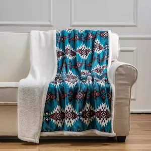 Hot sale custom printed 2 layers flannel fleece sublimation blankets super soft sherpa blanket