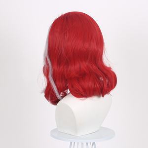 Venta al por mayor <span class=keywords><strong>Killer</strong></span> <span class=keywords><strong>Seven</strong></span> Lycorisradiata Cosplay peluca 45cm medio largo rojo plata Anime Peluca sintética resistente al calor Peluca de pelo - Product Image 5