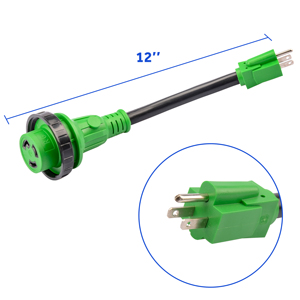 Enchufe adaptador de RV de 30 Amp a 15 Amp 110V con enchufe de bloqueo giratorio, uso de emergencia para cargar 30A RV Camper en casa - Product Image 5