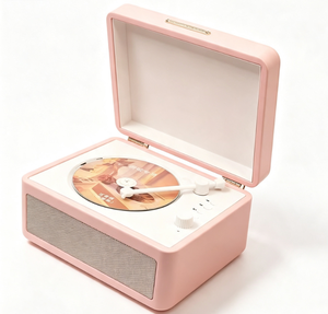 Lecteur <span class=keywords><strong>CD</strong></span> de style rétro en gros, lecture multi-formats, haut-parleur Bluetooth pour salon, durable, taille compacte, cadeau - Product Image 6