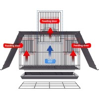 Cage à oiseaux en métal de taille moyenne, design anti-évasion, fermeture renforcée à clipser, pour usage domestique, convient aux perroquets, colombes zébrées