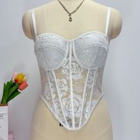 Bustier corset en maille pailletée, Crop top style euro-américain, Caraco ajusté à la taille, Lingerie sculptante