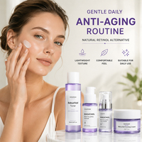 Ensemble de soins de la peau au bakuchiol, étiquette privée OEM ODM, tonique anti-âge, sérum, crème pour les yeux, crème raffermissante, logo personnalisé, produits de soins de la peau du visage