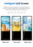Sistema de Gestión de Contenido Remoto INGSCREEN, Pantalla Táctil LCD con Animación, Soporte de Piso, 300 Nits de Brillo, para Aeropuertos