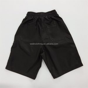 <span class=keywords><strong>Pantaloncini</strong></span> da ginnastica in pelle nera con coulisse personalizzati per uomo - Product Image 2