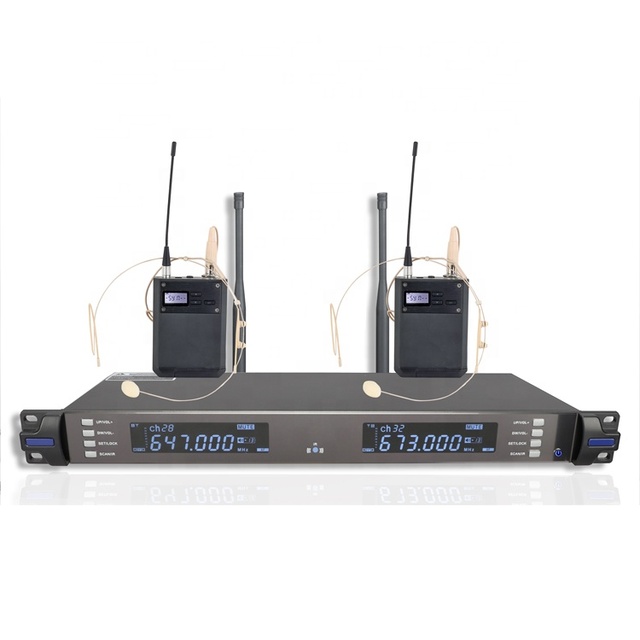 K-450 UHF Wireless Microphone 2 Channel Professional Headset Wireless Mic