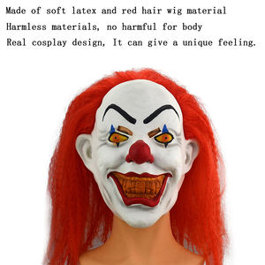 ชุดคอสเพลย์ตัวตลกน่ากลัว จมูกแดง ฟันน่าขนลุก ตาแดง วิกผมแดง หน้ากากเต็มหน้า อุปกรณ์ประกอบชุดปาร์ตี้ ทำจากยางลาเท็กซ์ - Product Image 3