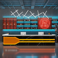 Comptoir de Réception de Style Industriel Moderne pour Bars Hôtels KTVs Cybercafés Clubs de Fitness – Meuble d'Accueil en Bois Billards E-Sports