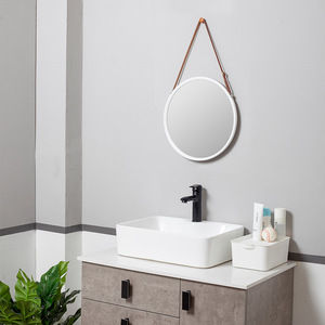 Round Wall <b>Mirror</b> Natural Wood <b>Frame</b> 30cm Hanging <b>Mirror</b> For <b>Bathroom</b> Entryway Makeup Use - Product Image 3