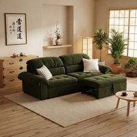 Canapé-lit escamotable vert menthe style nordique simple avec rangement, meuble de salon avec coussins et dossier