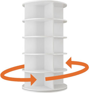 Misura su misura 5-Tier carosello di plastica <span class=keywords><strong>360</strong></span> gradi cremagliera rotante torre scarpiera con 5 scarpiere rotanti - Product Image 1