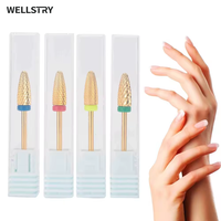 Kit de polissage et de ponçage pour pédicure luxueux WELLSTRY, tête conique en carbure de tungstène, embout de perceuse à ongles 3/32'', boîte