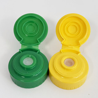 28-400 38-400 Capuchon à rabat de couleur vert/jaune avec valve en silicone 28mm 38mm Couvercle à vis à rabat pour sauce au miel Sport Boire