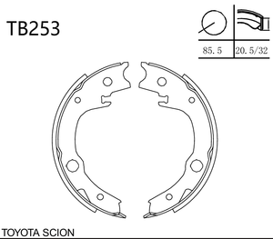 46540-20080 Terbon Ricambi Auto all'Ingrosso per Sistema Frenante, Ganasce Freno Asse Posteriore GS8752 per <span class=keywords><strong>Toyota</strong></span> <span class=keywords><strong>Land</strong></span> <span class=keywords><strong>Cruiser</strong></span> - Product Image 2