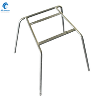 Pied décoratif de base de cadre de chaise de tube en métal noir mat de 430mm pour meubles
