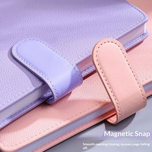 Carnet multicolore A5 en cuir PU, style macaron, avec fermeture magnétique, reliure cousue, idéal pour affaires, école, cadeau personnel - Product Image 4