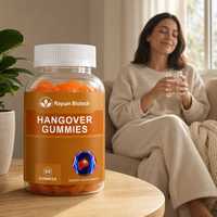 Gummies anti-gueule de bois naturelles au gingembre, curcuma, magnésium, potassium, taurine et eau de coco avec charbon actif