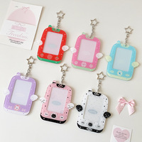 Porte-cartes en acrylique de 3 pouces pour smartphone, motif ange de dessin animé, porte-clés, étui pour badge d'étudiant, pochette pour photocarte K-Pop, protège-cartes de crédit