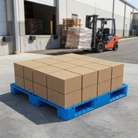 Palette en plastique robuste de 1100*1100 mm en matériau HDPE neuf pour entrepôt, palette à trois roulettes en plastique