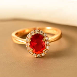 Thời Trang Đa Màu Sắc <span class=keywords><strong>Ruby</strong></span> Emerald Sapphire 18K Vàng Mạ Đồng Mở Vòng CZ Kim Cương Phụ Nữ Nhẫn Trang Sức Set Với Đá Quý - Product Image 5