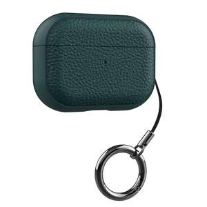 Convient pour l'étui des AirPods de 4e génération, cuir simple à motif de litchi avec anneau de suspension, étui de protection complet anti-chute - Product Image 5