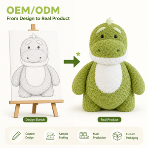 Peluche dinosaure vert kawaii avec ventre blanc, jouet en peluche doux et bouclé, cadeau - Product Image 1