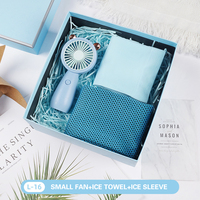 Coffret cadeau de voyage haut de gamme avec bouteille isotherme, éventail et parapluie pliant, idéal pour les fêtes d'anniversaire et les cadeaux de vacances
