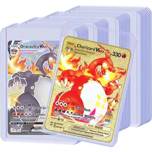 Capa transparente de pokemon yugioh, capa para cartão, mangas para pokemon, v, vmax, gx, mega ex, protetor de cartão, brinquedo para crianças