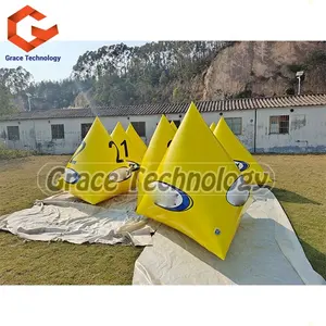 Number Printed Water Floating Buoys Inflatable Triangle Water Markers Safety Buoys for Events