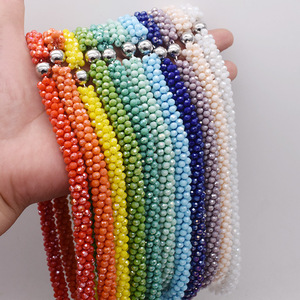 סט שרשרת וצמיד מחרוזי קריסטל צבעוניים, תכשיטי אופנה, שרשרת וצמיד חרוזים לנשים - Product Image 4