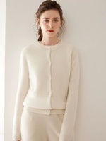 Cardigan sans manches classique brossé écologique OEM/ODM SKC pour femme, avec col montant et doublure en laine, cachemire et soie, idéal pour l'hiver