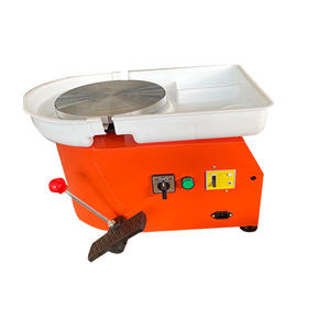 Tour <span class=keywords><strong>de</strong></span> <span class=keywords><strong>potier</strong></span> électrique <span class=keywords><strong>de</strong></span> table HCHWENH 25CM 350W, machine à céramique DIY, pédale manuelle intégrée, type métal, orange - Product Image 5