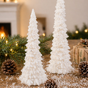 Décorations de Noël scintillantes blanches en gros d'usine, mini <span class=keywords><strong>sapin</strong></span> artificiel lumineux à LED, décoration de table de Noël - Product Image 1