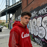 OEM ODM 500G Sweat à capuche zippé épais délavé à l'acide, personnalisé, 100% Coton, coupe oversize, style streetwear, motif lettres, Automne