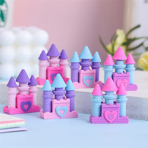 Gommes créatives pour enfants, château de <span class=keywords><strong>princesse</strong></span> de rêve, fournitures de papeterie mignonnes, cadeaux pour enfants, gommes 3D kawaii - Product Image 1