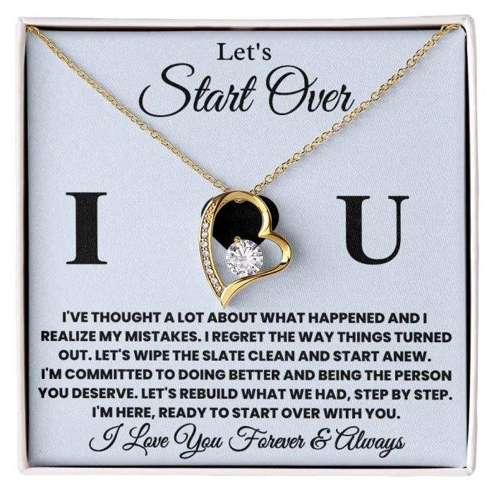 Gold Necklace + Card Gift Box LED