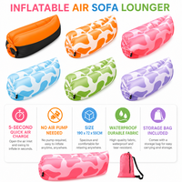 Chaise longue et canapé gonflables portables pour le camping en plein air, hamac pliable 220x70cm, tissu composite résistant